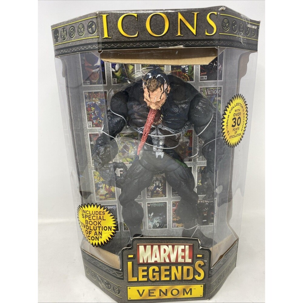 Marvel Legends ICON Venom 12 “ Figure Sealed Package Has Damage Toybiz